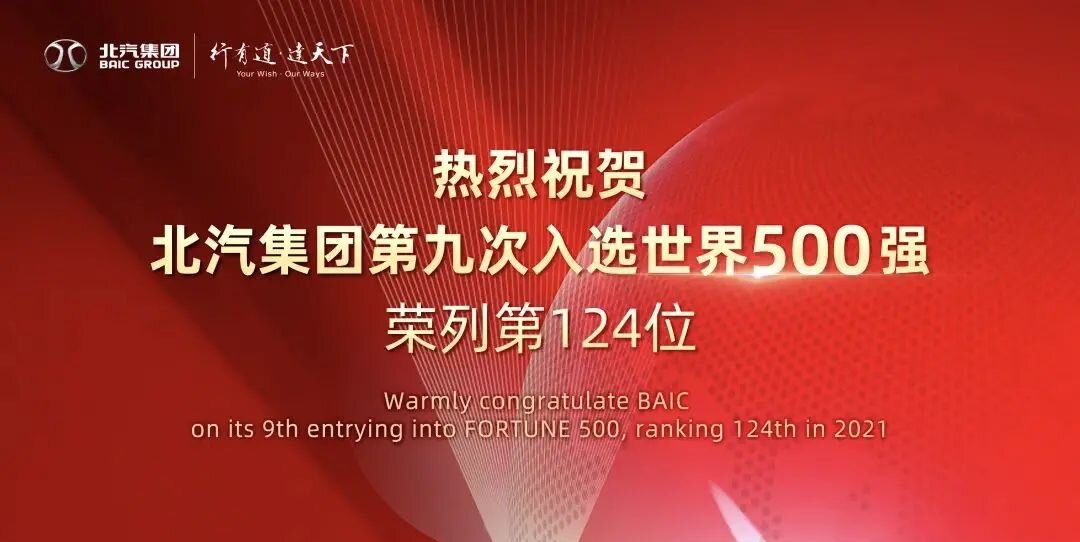 《财富》500强发布，北汽集团位列124位，连续9年登榜