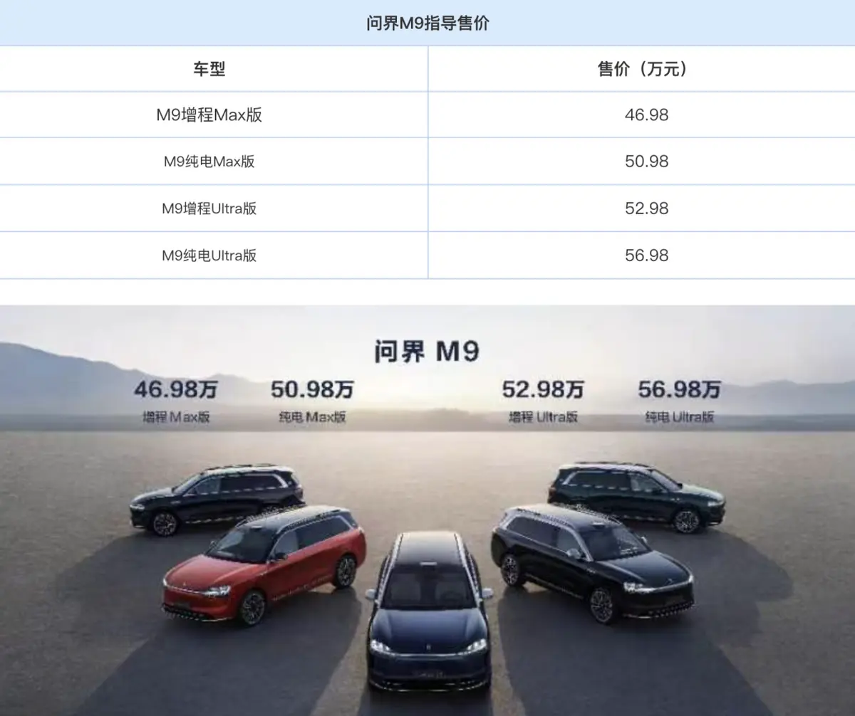 问界M9华为的全尺寸旗舰SUV，你会放弃奔驰GLS和宝马X7吗？