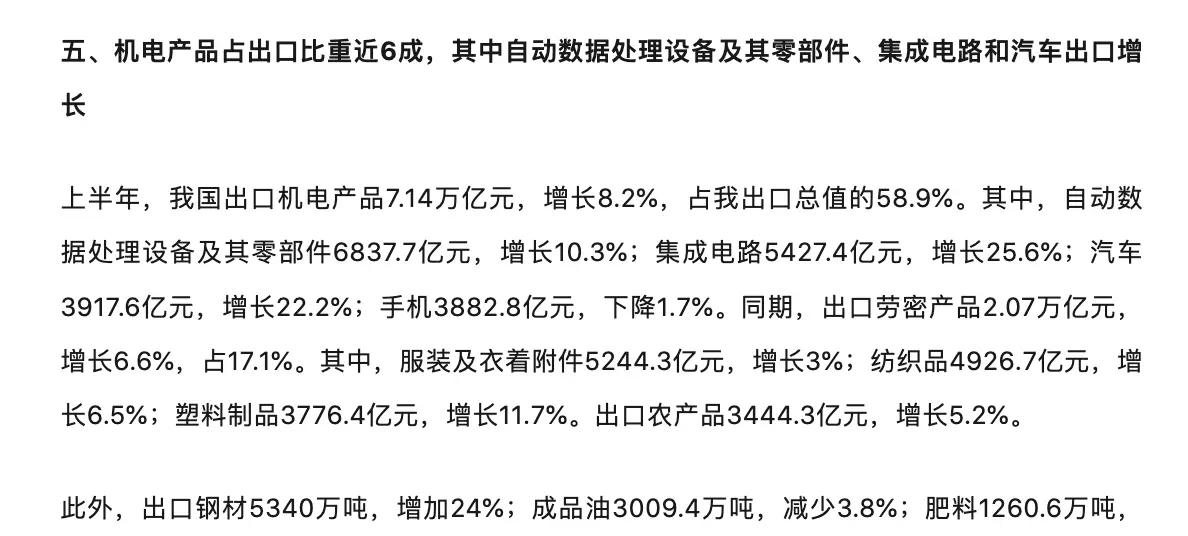 2021年上半年我国汽车出口收入同比增长22%，出口量达到279万辆