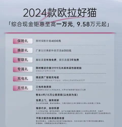 新车优惠来袭：欧拉好猫降价促销，购车即享多重权益！起售价仅需9.58万元！